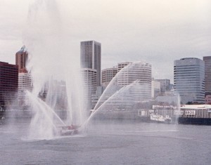 A Farewell Salute from the fire boats at Long Beach